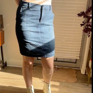 Denim midi skirt